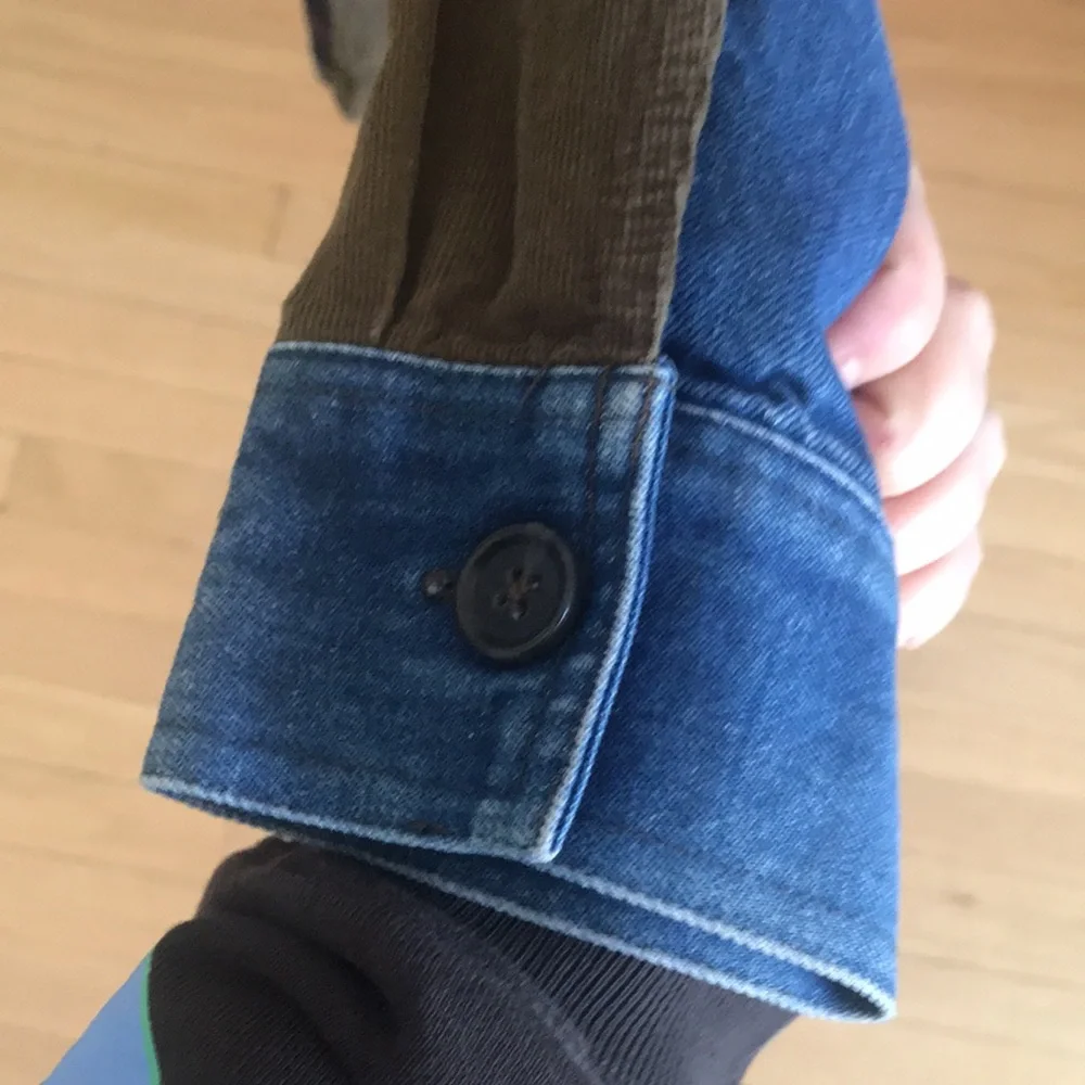 Urban Outfitters Plaid Denim Corduroy Button Down Shirt - Picture 7 of 9